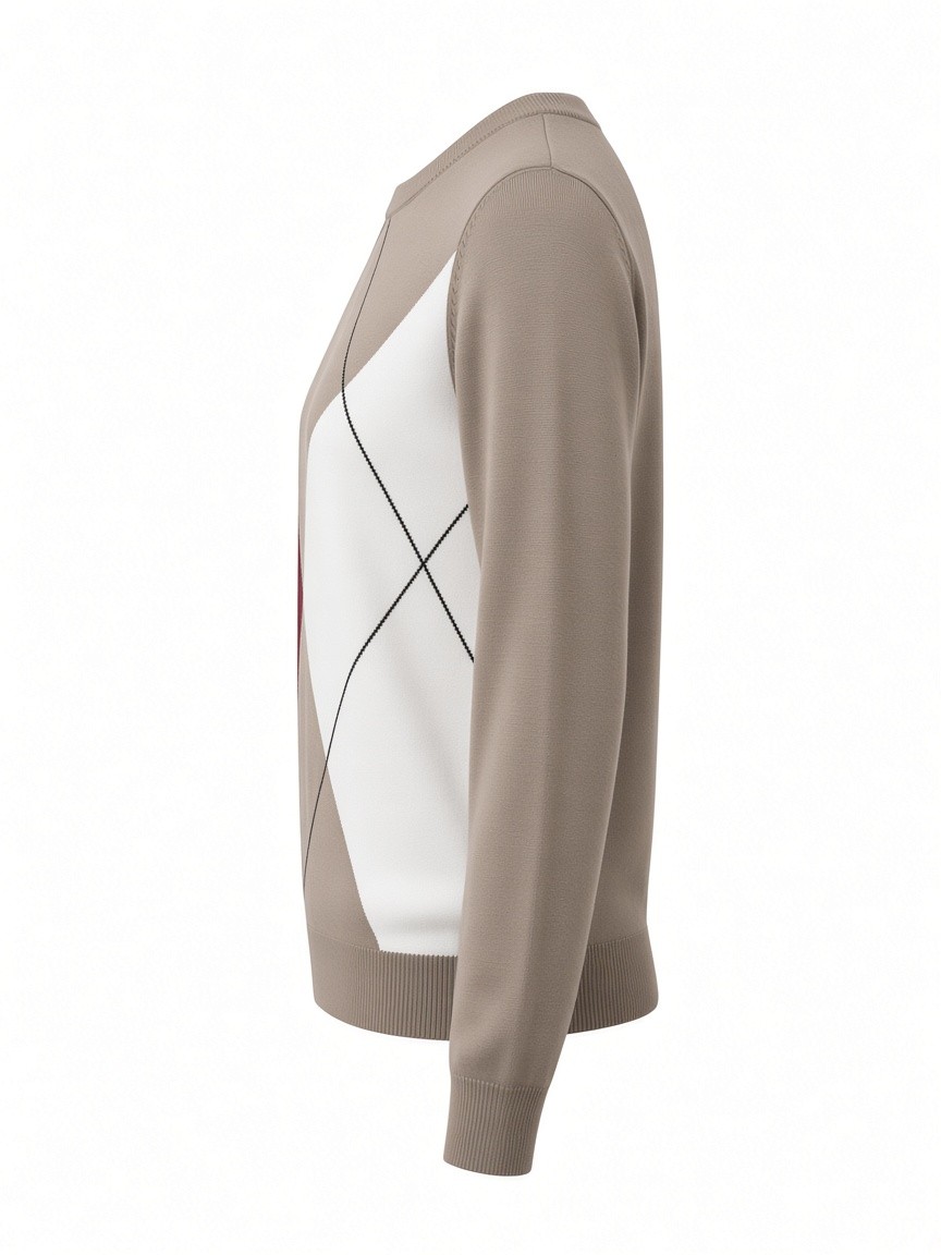 Dámsky pulóver s pikovým vzorom COZY TAUPE BORDO s.WEAR 1